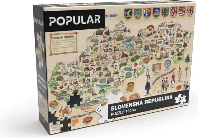 POPULAR Puzzle „Mapa Slovenska“, 160 ks - obrázek 1