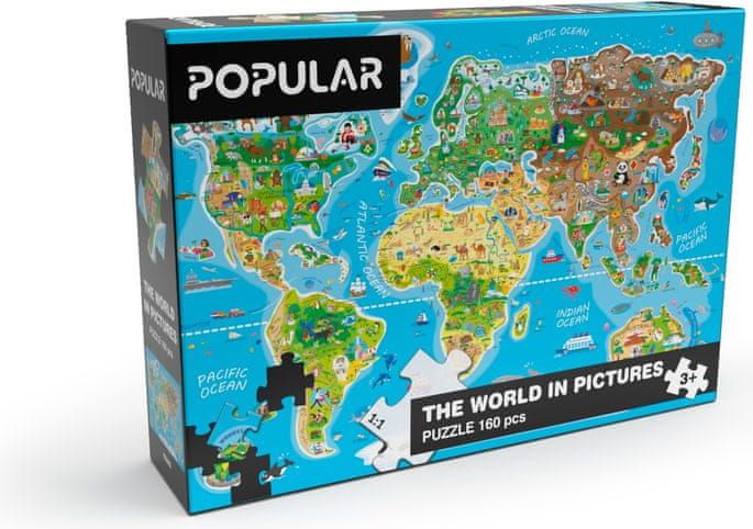 POPULAR Puzzle „Mapa světa“, 160 ks – AN - obrázek 1