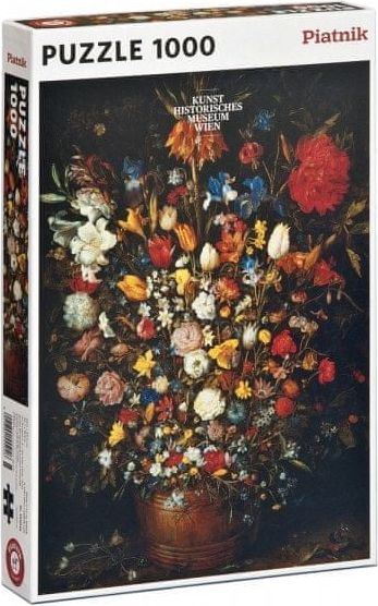Piatnik Puzzle Brueghel - Květiny v dřevěné váze 1000 dílků - obrázek 1