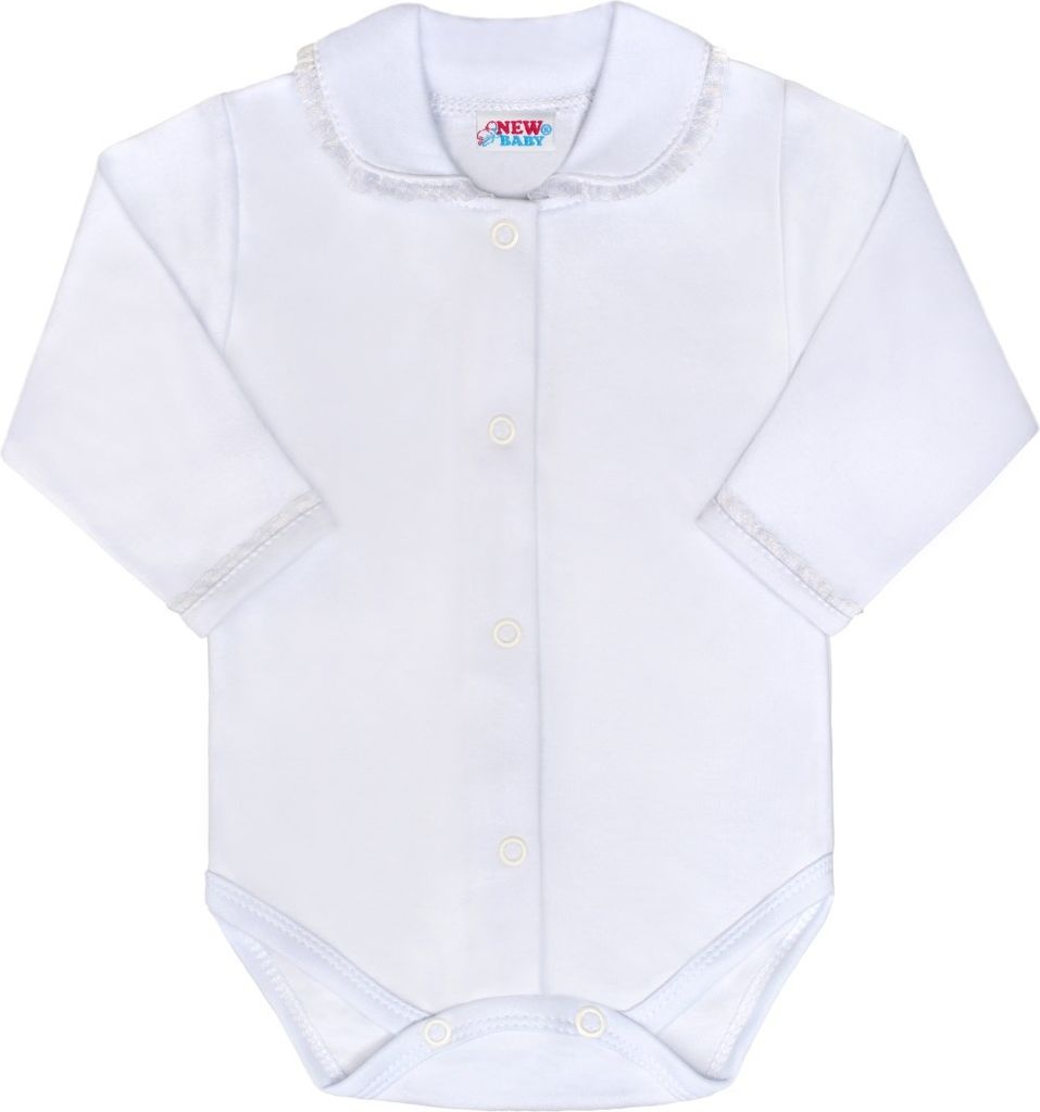 Luxusní bavlněné celorozepínací kojenecké body New Baby Princess bílé - 62 (3-6m) - obrázek 1
