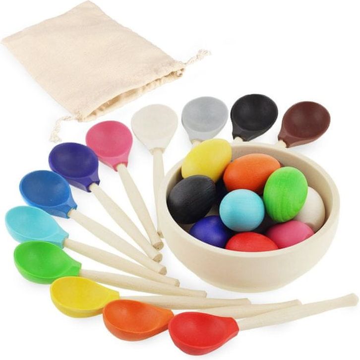 Ulanik Montessori dřevěná hračka "Eggs and spoons" - obrázek 1
