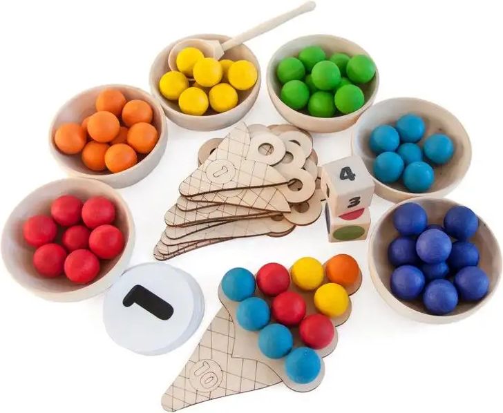 Ulanik Montessori dřevěná hračka “Sweet counting. Big” - obrázek 1