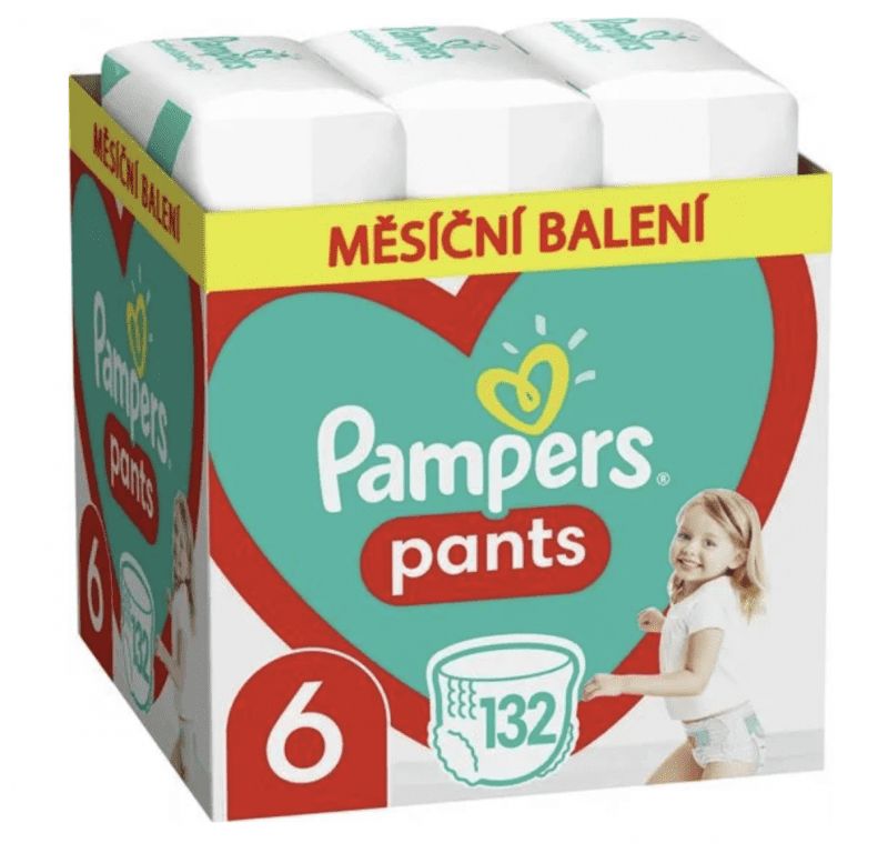 BB-Shop Pampers Pants 6 (+15 kg) Plenkové kalhotky 132 ks - Měsíční balení - obrázek 1