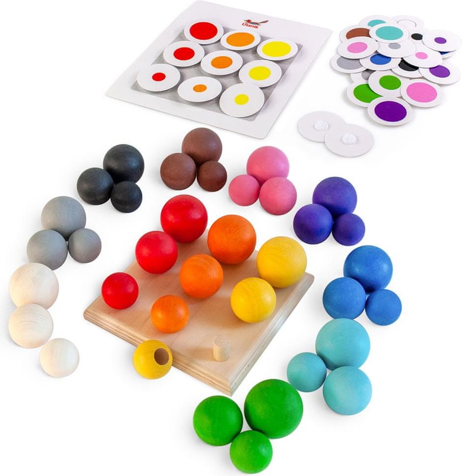 Ulanik Montessori dřevěná hračka "Colourful Balls" - obrázek 1