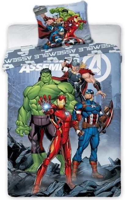 FARO Textil Dětské povlečení Avengers Comics 140x200 cm - obrázek 1