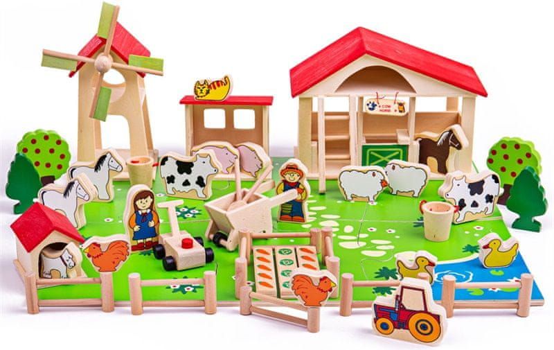 Bigjigs Toys Velká dřevěná farma - sleva - obrázek 1
