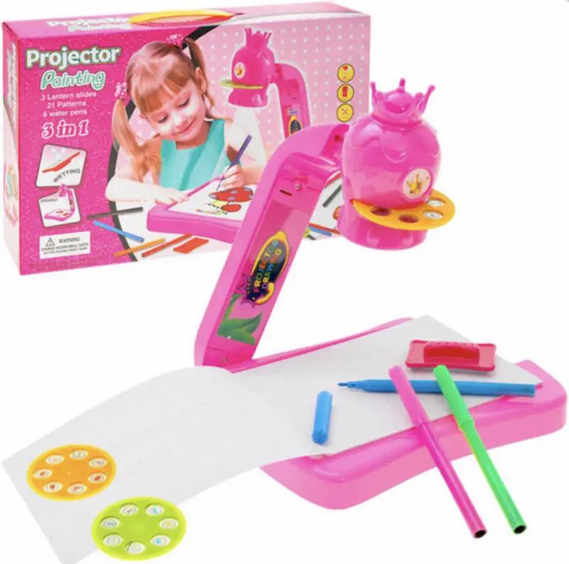 BB-Shop Projektor na malování, Hračka Kreslící projektor růžový - obrázek 1