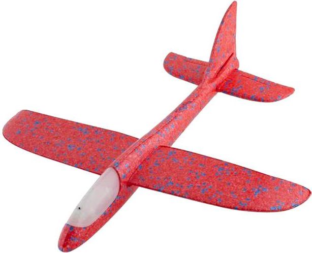 Grafix Házecí letadlo s LED světlem pěnové 46cm Barva: ČERVENÁ - obrázek 1