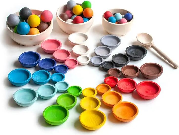 Ulanik Montessori dřevěná hračka "Colours and Sizes" - obrázek 1