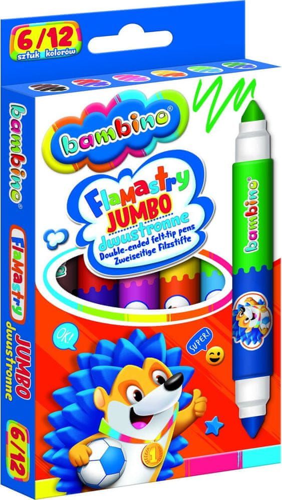KIK KX5477 BAMBINO Jumbo oboustranné popisovače 6 kusů / 12 barev - obrázek 1