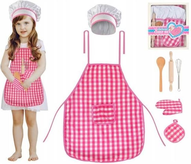 ISO 6083 Dětská sada kuchyňská zástěra, čepice a rukavice - obrázek 1