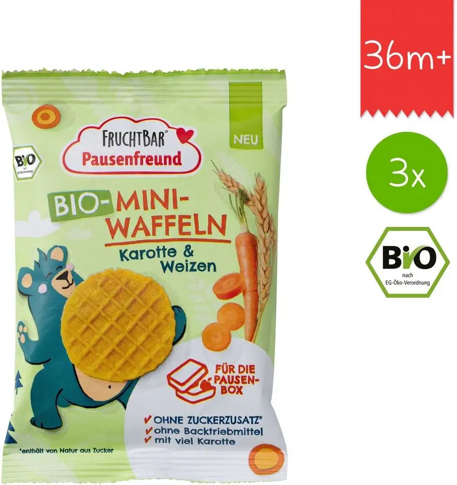 FruchtBar BIO Mrkvové mini wafle 3x20g - obrázek 1