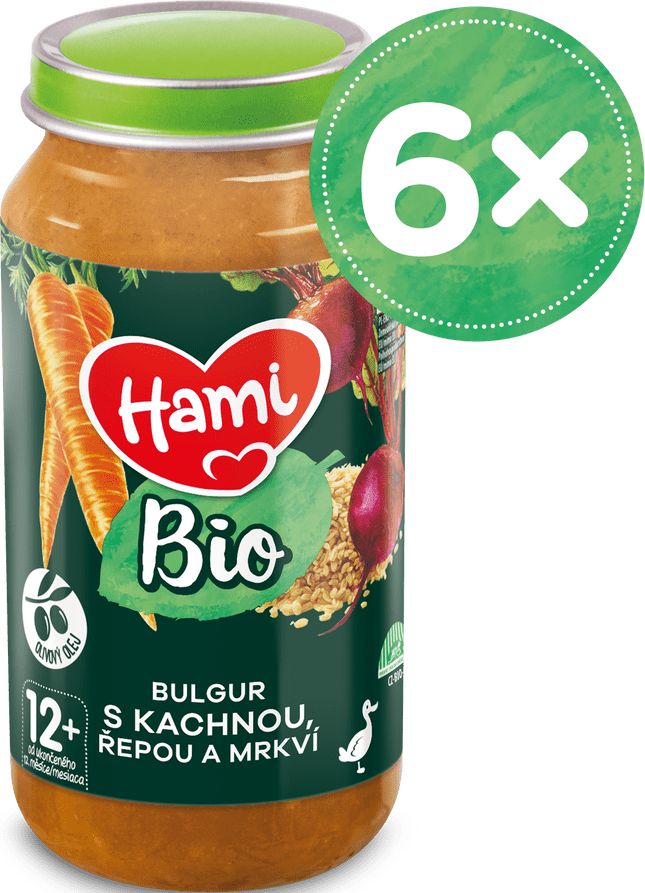 Hami HAMI BIO masozeleninový příkrm Bulgur s kachnou, řepou a mrkví 6x 250g - obrázek 1