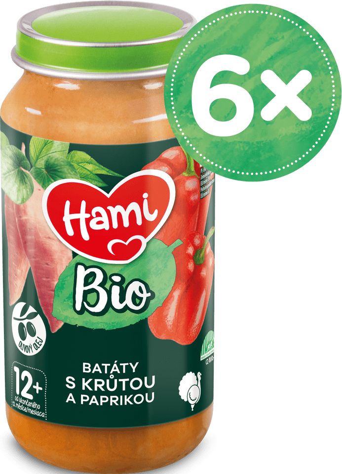 Hami BIO masozeleninový příkrm Batáty s krůtou a paprikou 6x 250g - obrázek 1