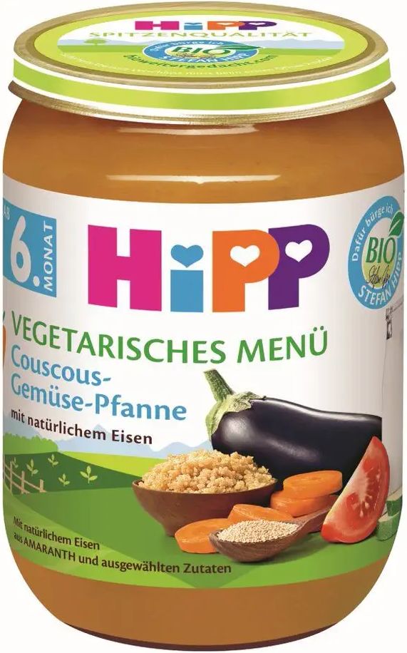 HiPP BIO Kuskus se zeleninou – vegetariánské menu - 6x190g - obrázek 1