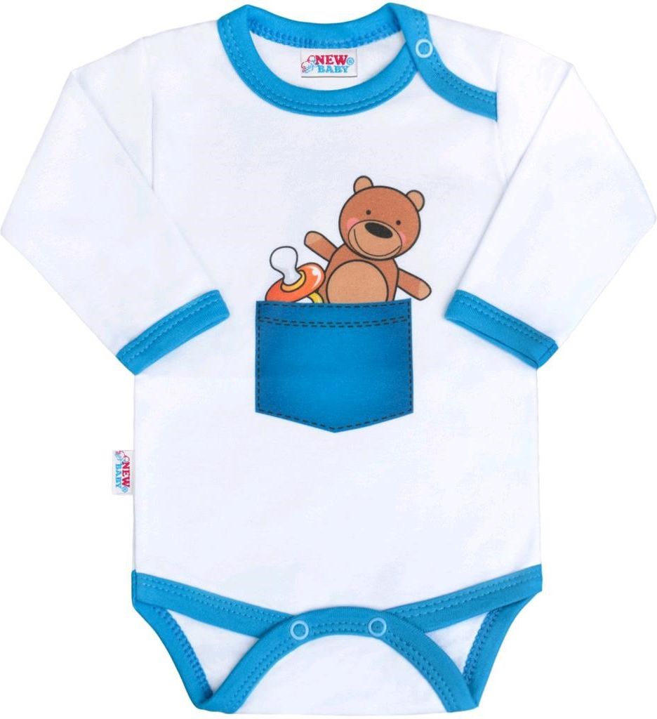 Body s potiskem New Baby medvídek v kapse - 68 (4-6m) - obrázek 1