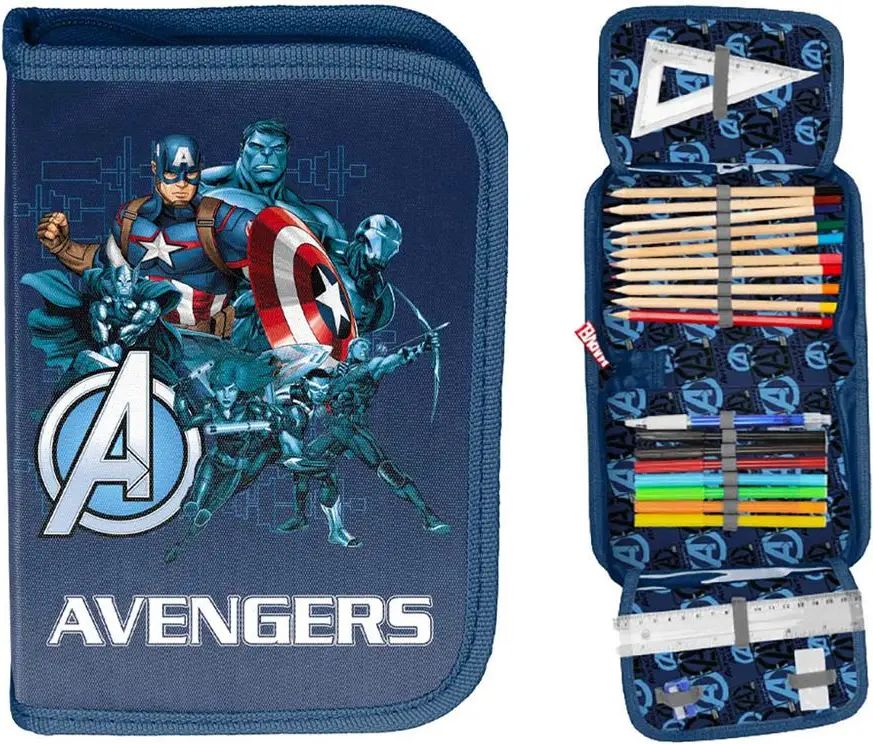 Paso Jednopatrový penál Avengers modrý vybavený rozkládací - obrázek 1
