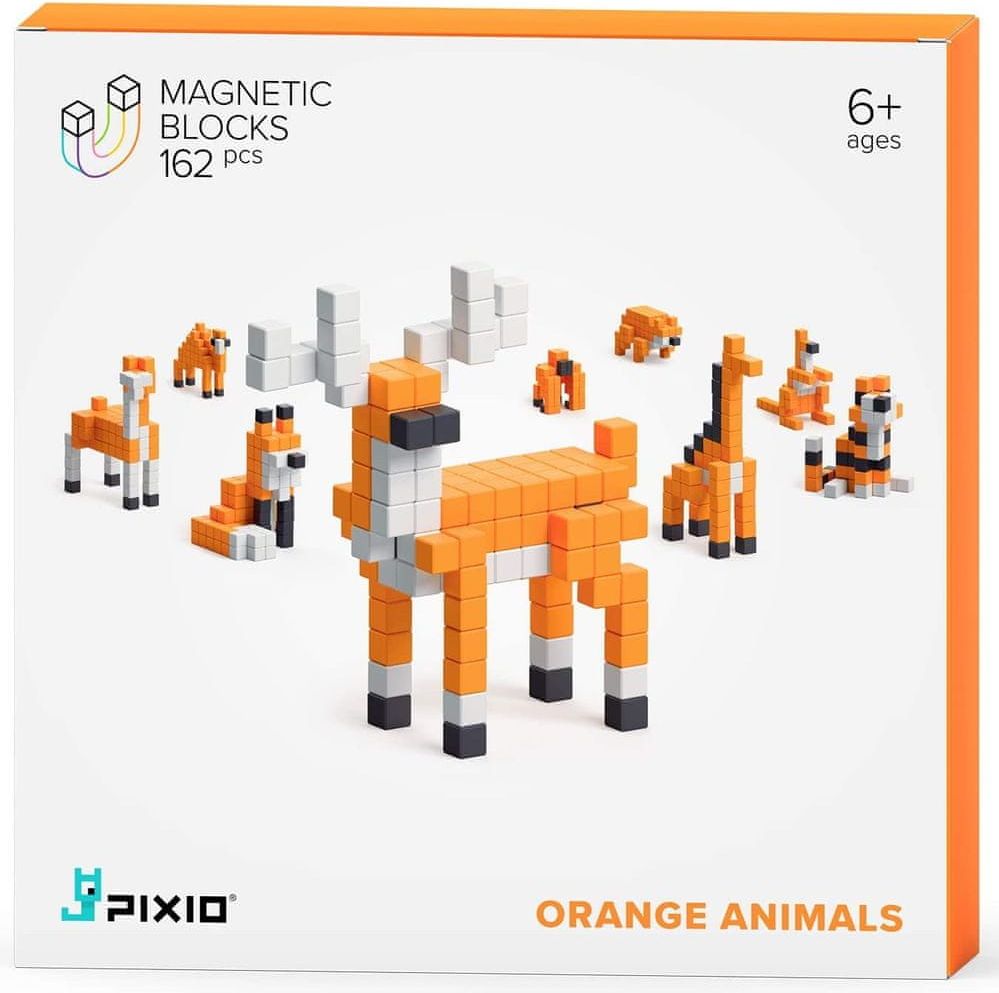 PIXIO Orange Animals magnetická stavebnice - obrázek 1