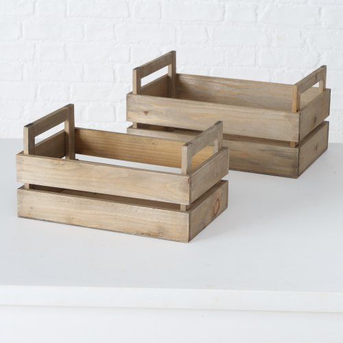 Boltze Dekorativní dřevěný box Kolding Set 2 ks - obrázek 1