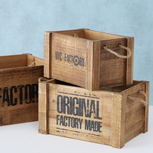 Boltze Dekorativní dřevěný box Factory Set 3 ks - obrázek 1