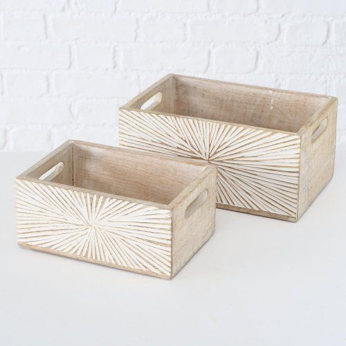 Boltze Dekorativní dřevěný box Jylling Set 2 ks - obrázek 1