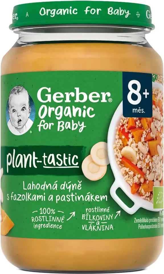 Gerber Organic 100% rostlinný příkrm lahodná dýně s fazolkami a pastinákem 6x190 g - obrázek 1