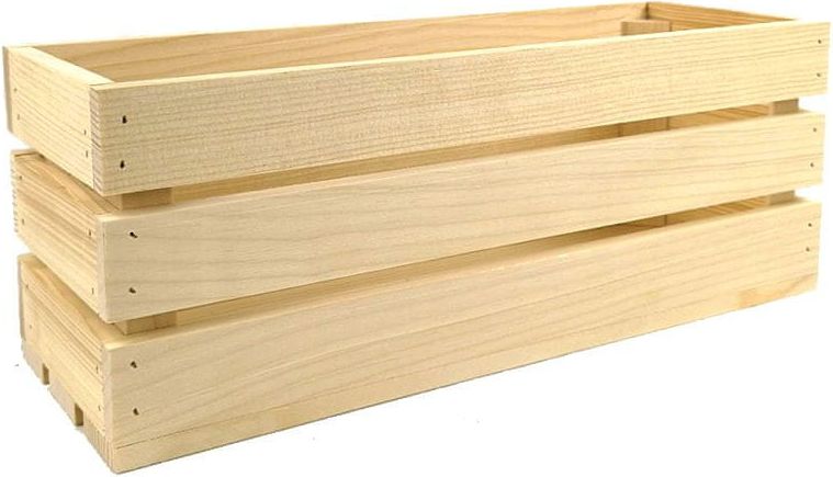 AMADEA Dřevěná bedýnka z masivního dřeva, 40x14x15 cm - obrázek 1