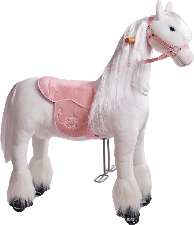 Ponnie Mechanický jezdící kůň Tiara M s růžovým sedlem - obrázek 1