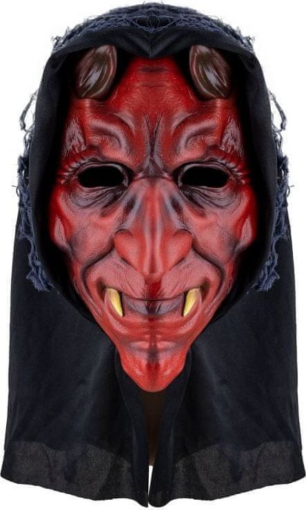 funny fashion Maska čert s kapucí gumová - obrázek 1