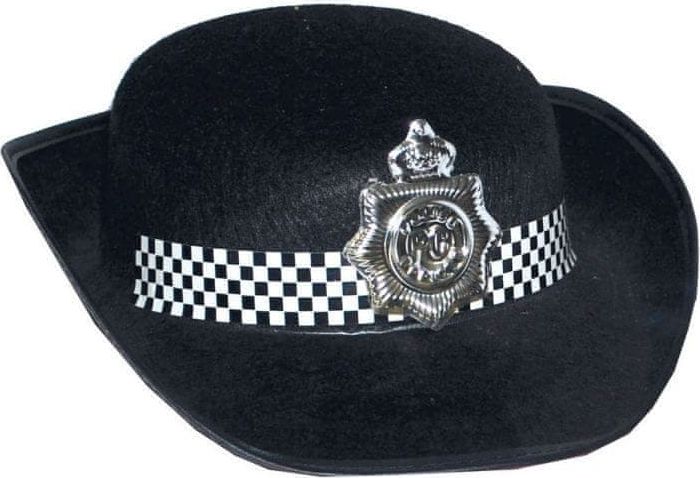 funny fashion Policejní klobouk dámský černý - obrázek 1