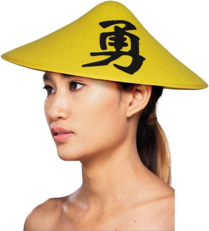funny fashion Čínský klobouk žlutý - obrázek 1