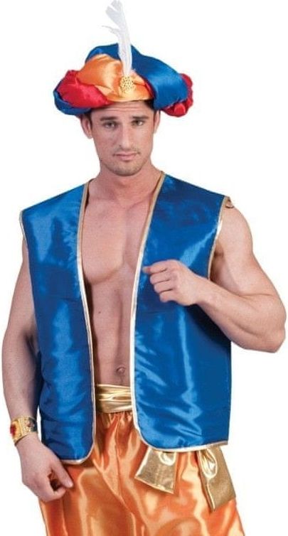 funny fashion Pánský kostým Sultán vesta modrá 52-54 - obrázek 1