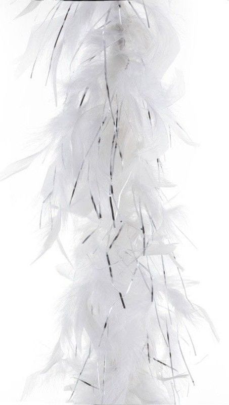 funny fashion Boa bílé se stříbrnými nitkami 2m - obrázek 1