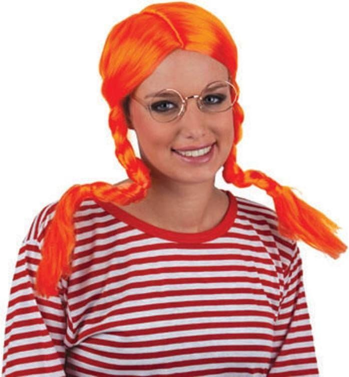 funny fashion Paruka oranžová s copy - obrázek 1