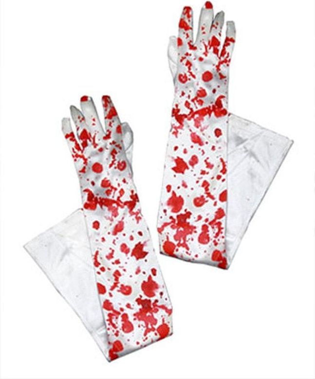 funny fashion Dlouhé rukavice - krvavé - obrázek 1