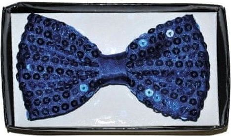 funny fashion Motýlek s flitry modrý - obrázek 1