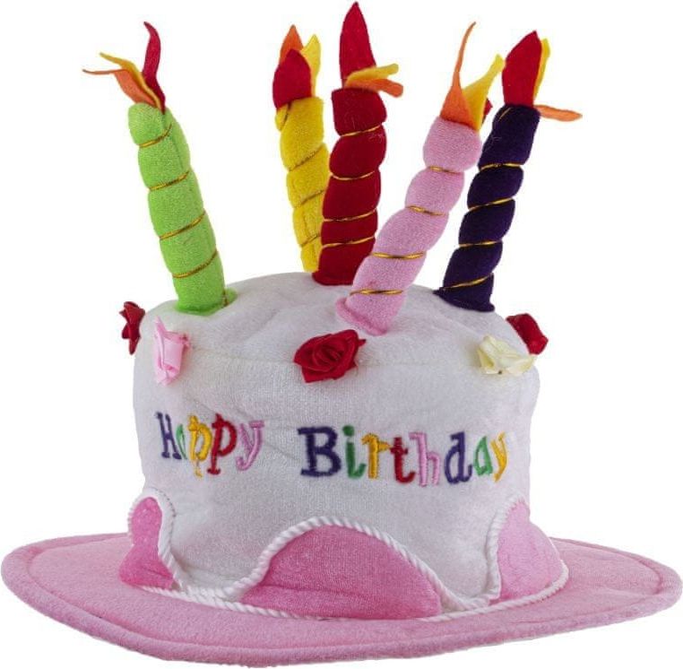 funny fashion Narozeninový klobouk dort - růžový - obrázek 1