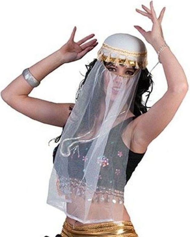 funny fashion Dámský arabský klobouk se závojem - obrázek 1