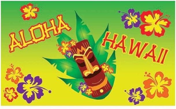 funny fashion Dekorace vlajka Aloha Havaj 150 x 90 cm - obrázek 1