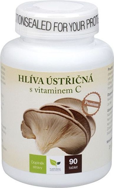 Natural Medicaments Hlíva ústřičná Premium s vitamínem C 90 cucacích tbl. - obrázek 1