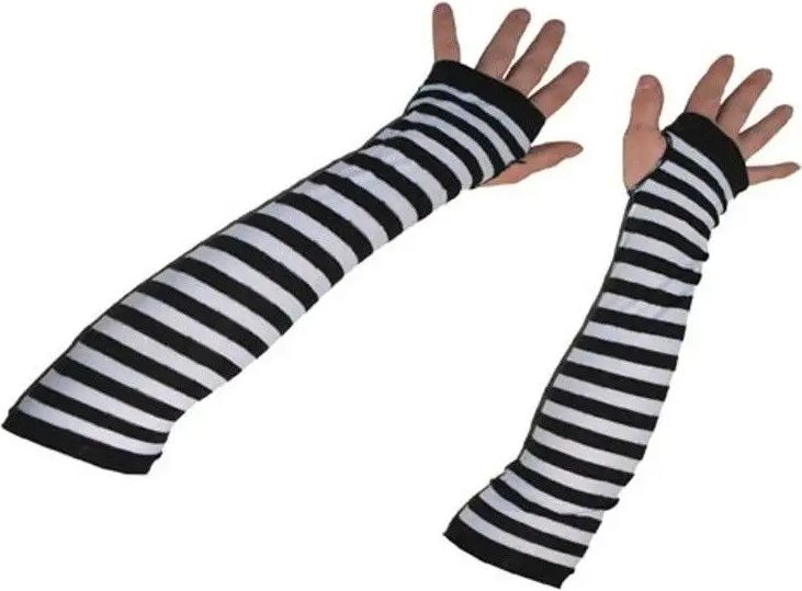 funny fashion Návleky na ruce - rukavice černobílé - obrázek 1