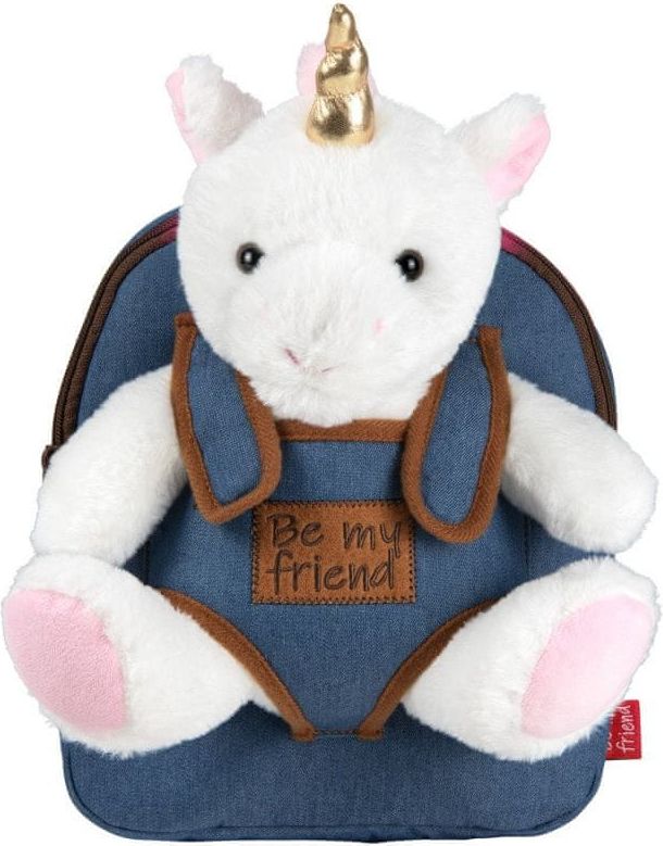 Perletti BE MY FRIEND, Dětský denimový batoh s odnímatelnou hračkou UNICORN, 13037 - obrázek 1