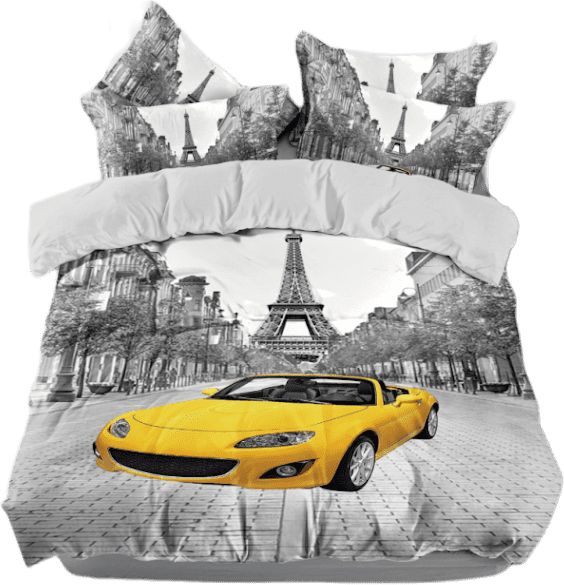 Bavlissimo povlečení auto 3D žlutá 40x50 140x200 70x90 - obrázek 1