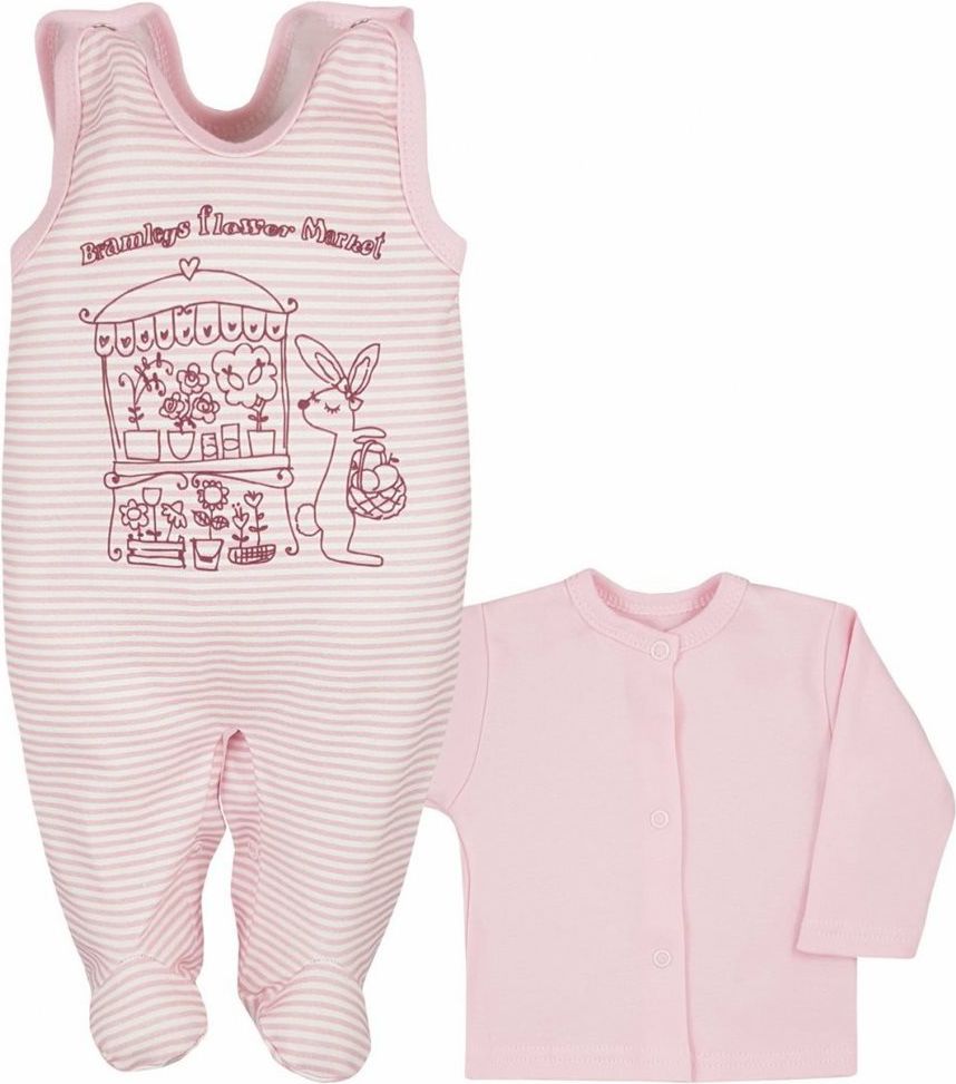 Kojenecká soupravička Bobas Fashion Městečko růžová 74 (6-9m) - obrázek 2
