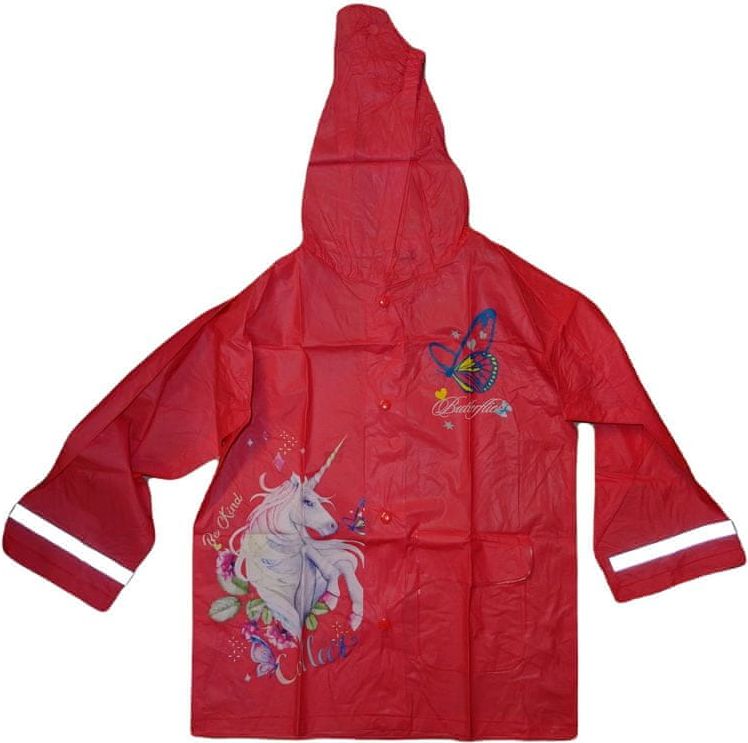 KUGO Dívčí růžová pláštěnka s koníkem Unicorn Vel:122 - 128 - obrázek 1
