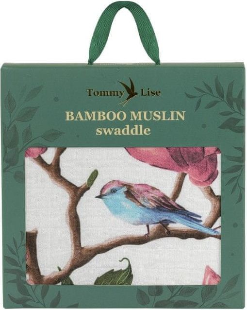 Tommy Lise Bambusová mušelínová plena Magnolia Lovebirds - obrázek 1