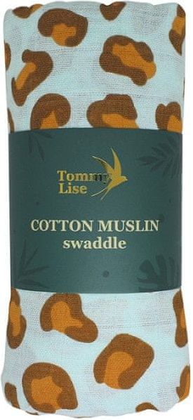 Tommy Lise Bavlněná mušelínová plena Blue Leopard - obrázek 1