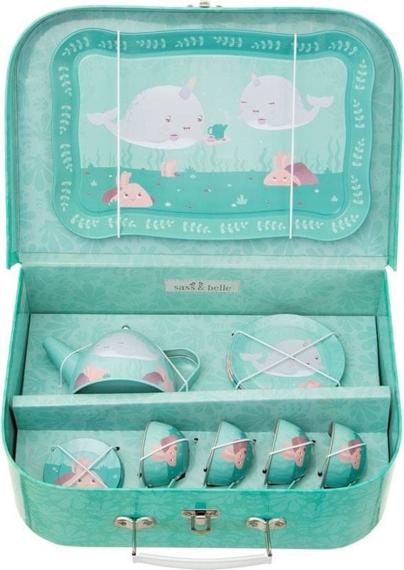 Sass & Belle Dětský kufřík s čajovou soupravou "Mořský jednorožec" - obrázek 1
