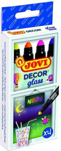 Voskovky na sklo JOVI Jovidecor Glass Neon 4 barvy - obrázek 1