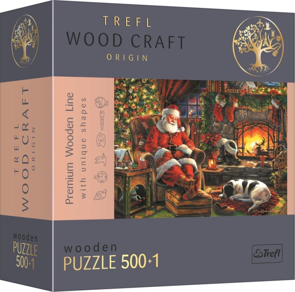 Trefl Wood Craft Origin puzzle Vánoční večer 501 dílků - obrázek 1